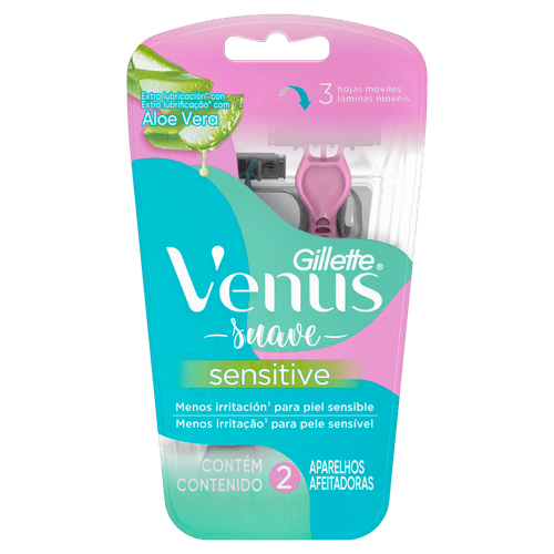 Aparelho de Depilar Gillette Venus Suave Sensitive 2 Unidades