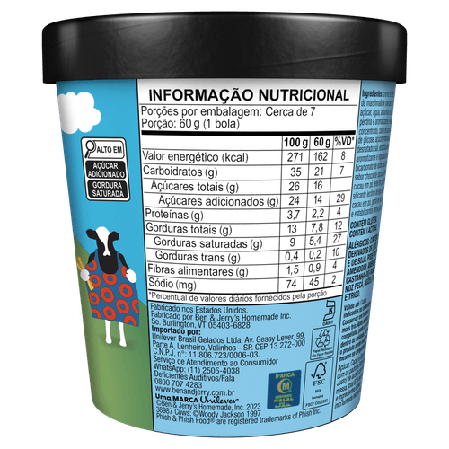 Sorvete Phish Food Ben & Jerry's Pote 458ml