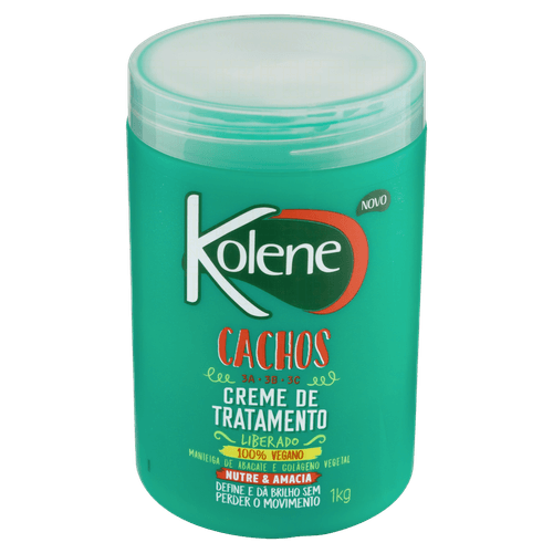 Creme de Tratamento Cachos 1kg Kolene Vegano para cabelos cacheados e crespos