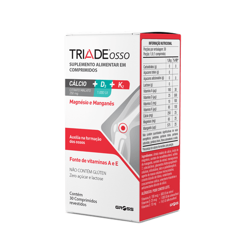 Suplemento Polivitamínico Triade Osso Gross 30 Comprimidos