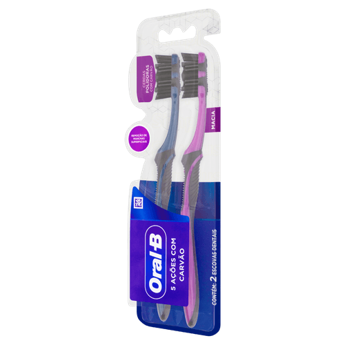 Escova Dental Macia Oral-B 3D White 2 Unidades