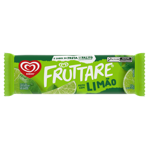 Picolé Fruttare Limão 60 ml com suco de limão Kibon