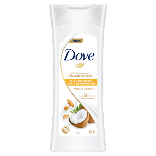 Loção Desodorante Hidratante Coco 400ml Óleo de Coco e Leite de Amêndoas Dove