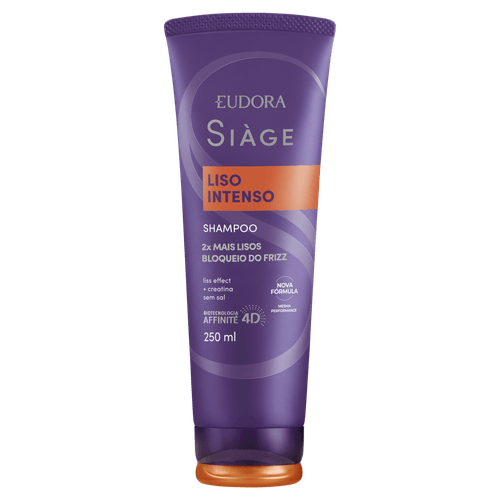 Shampoo Eudora Siàge Liso Intenso Bisnaga 250ml
