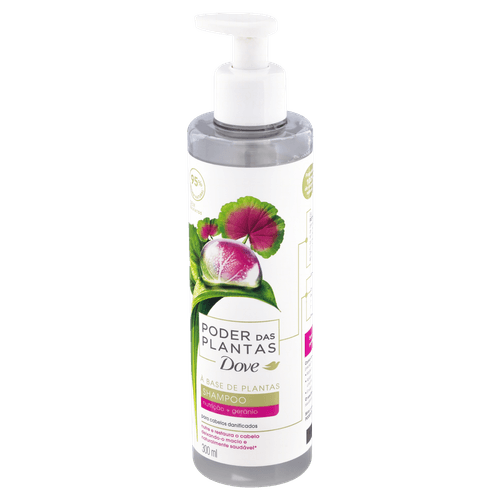 Shampoo Dove Poder das Plantas Nutrição + Gerânio Frasco 300ml Pump
