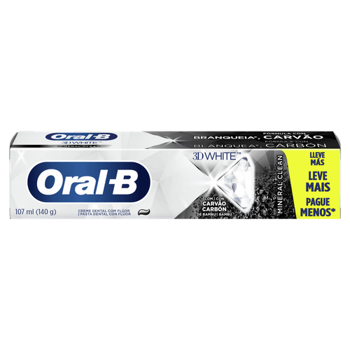 Creme Dental Oral-B 3D White  com Flúor Mineral Clean - 140g