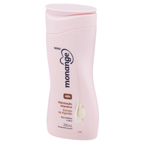 Desodorante Corporal Hidratação Intensiva Extrato de Algodão Loção 200ml Monange