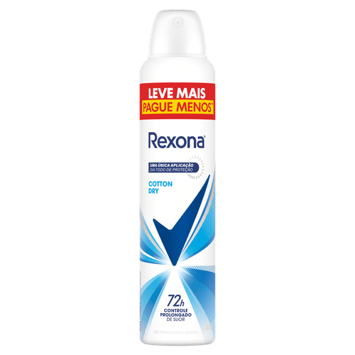 Antitranspirante Aerossol Cotton Dry Rexona 250ml Spray Leve Mais Pague Menos