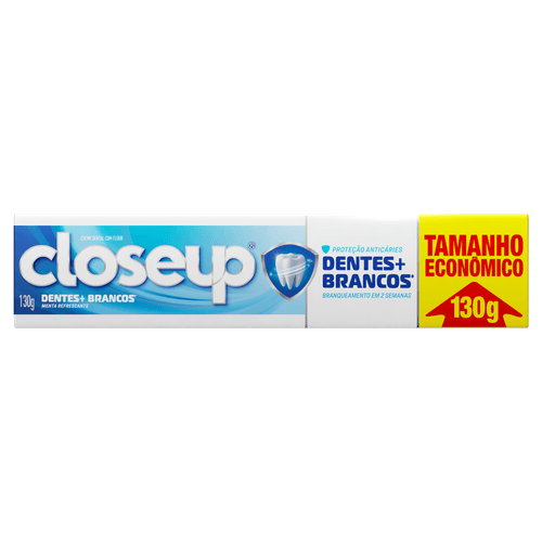 Creme Dental Menta Refrescante Closeup Dentes + Brancos Caixa 130g Tamanho Econômico