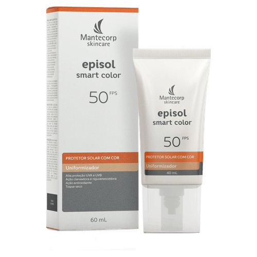 Protetor Solar Uniformizador com Cor FPS 50 Mantecorp Skincare Episol Smart Color Bisnaga 40ml