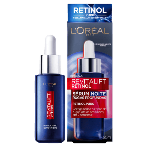 Sérum Facial Antirrugas L'Oréal Paris Revitalift - Retinol Puro - Noite - 30ml