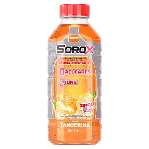Bebida Isotônica Sorox Tangerina 550ml Zero Açúcar