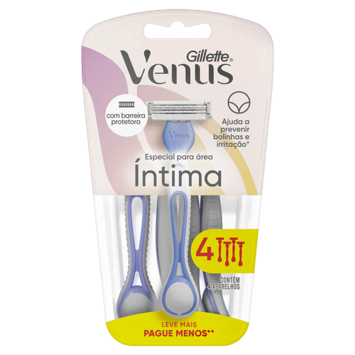 APARELHO GILLETE VENUS INTIMA SKINCARE 4UN