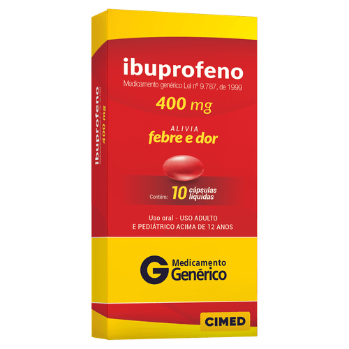 Analgésico Ibuprofeno Cimed 400mg Cápsula 10 Unidades