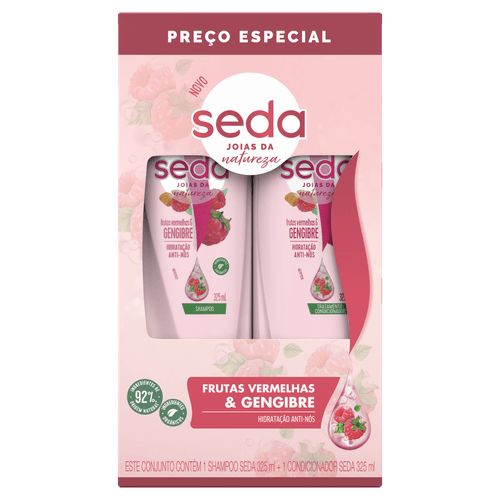 Kit Seda Frutas Vermelhas e Gengibre Joias da Natureza - 325ml