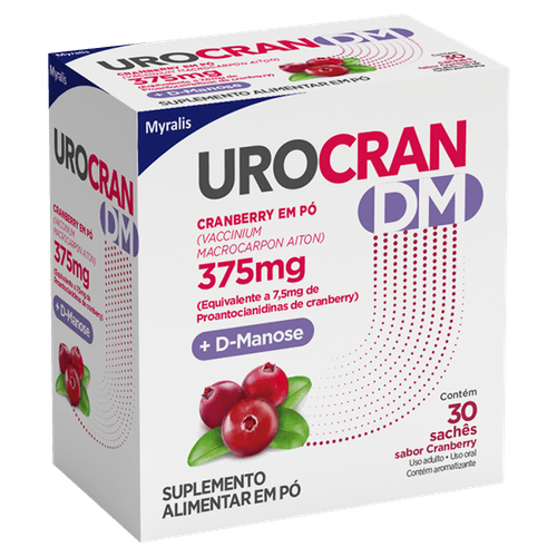 Suplemento Alimentar Urocran DM Pó 375mg Cranberry 30 sachês