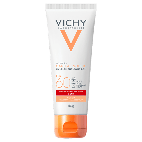 Protetor Solar Facial Fps 60 Vichy Antimanchas com Cor 2.0 Toque Seco - 40g