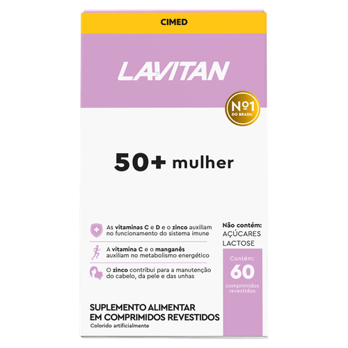 Suplemento Multivitamínico Lavitan 50+ Mulher 60 Comprimidos