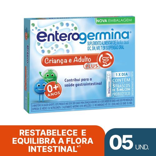 Tratamento Digestivo Enterogermina Plus Caixa 25ml 5 Frascos