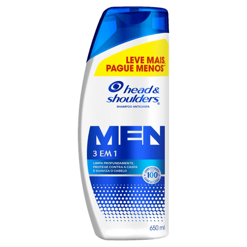 Shampoo Anticaspa 3 em 1 Head & Shoulders Men 650ml