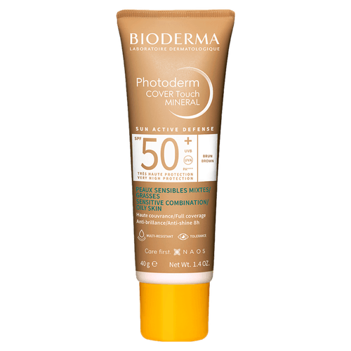 Protetor Solar Facial com Cor 4 Escuro FPS 50+ FP UVA 21 Bioderma Photoderm Cover Touch Mineral Caixa 40g