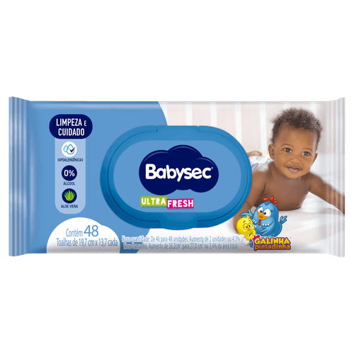 Toalha Umedecida Babysec Ultra Fresh - 46 Unidades