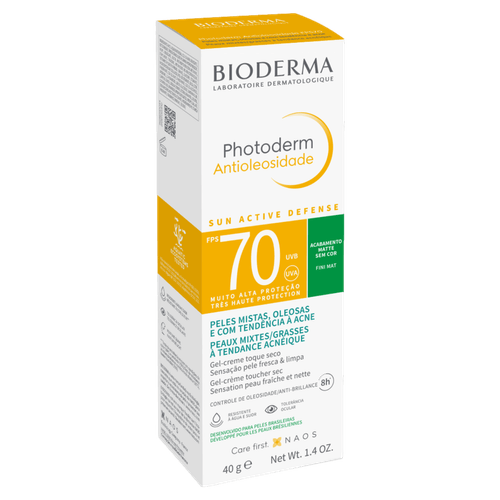 Protetor Solar Facial Bioderma Photoderm Antioleosidade FPS 70 Gel Creme 40g