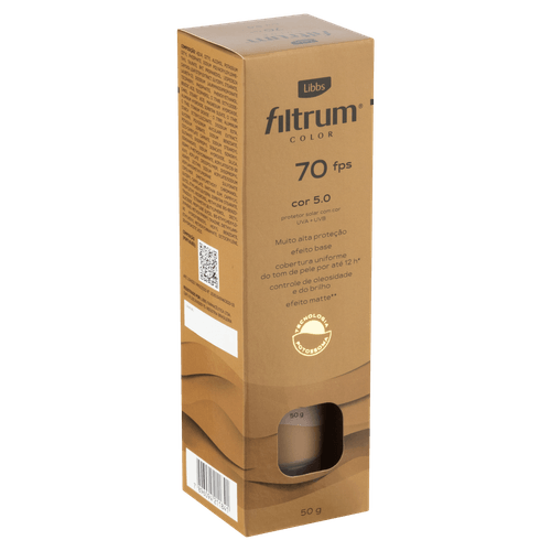 Protetor Solar Filtrum Color Cor 5.0 Matte FPS 70 50g - Filtrum