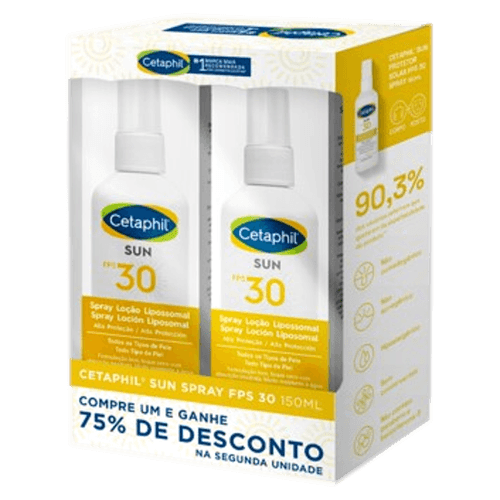 Kit Protetor Solar Cetaphil Loção Lipossomal Spray Toque Seco FPS 30 - 150ml