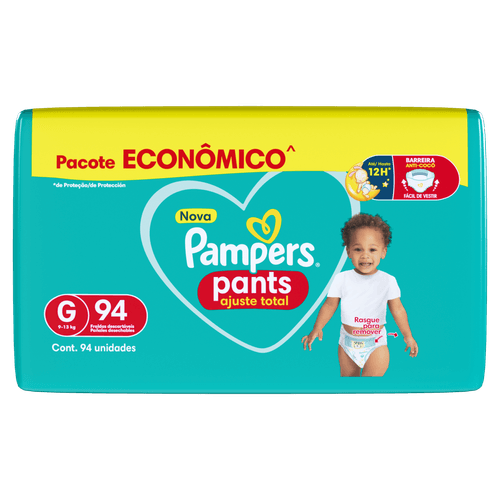 Pampers Fralda Pants Ajuste Total G 94 Unidades Ultraabsorvente 12h