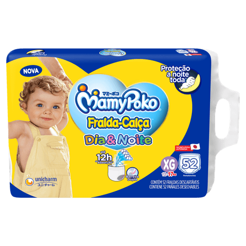 TAK ATACADISTA DE PRODUTOS DE Fralda-Calça MamyPoko Dia & Noite XG 52un 12h Absorção