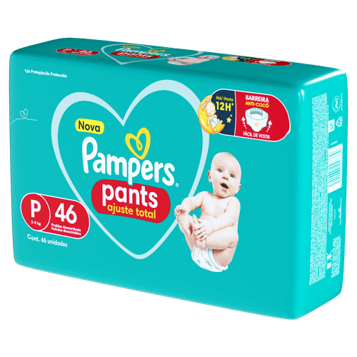 Fralda Descartável Infantil Pants Pampers Ajuste Total P 46 Unidades