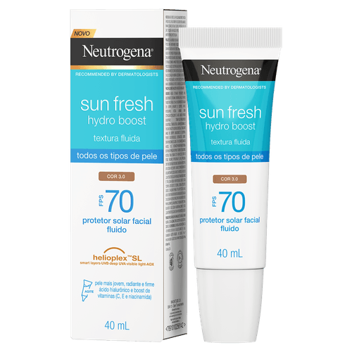 Protetor Solar Facial Fluido com Cor Neutrogena 3.0 FPS 70 40ml