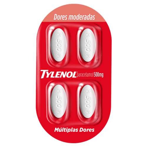 Analgésico Paracetamol Tylenol 500mg Blister 4 Comprimidos