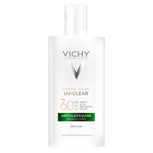 Protetor Solar Facial Aqua-Fluido Antioleosidade Vichy FPS 60 sem Cor - 40g