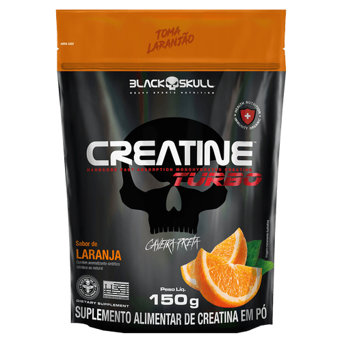 Suplemento Alimentar de Creatina em Pó Laranja Black Skull Creatine Turbo - 150g