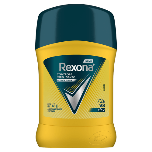 Antitranspirante Stick Rexona V8 Dry Men 45g Sem Álcool Unilever