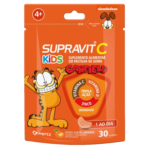 Supravit C Kids Laranja Tripla Ação - 30 Gomas