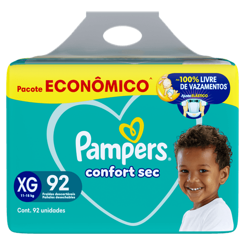 Fralda Descartável Pampers Confort Sec XG Dia e Noite 92 Unidades PROCTER PERFUMARIA