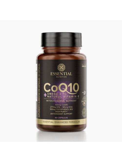CoQ10 + Ômega 3TG + Natural Vitamin E Essential Nutrition 60caps