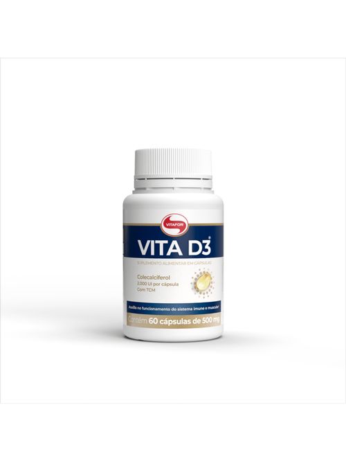 Vita D3 2000ui Vitafor 500mg 60 cápsulas