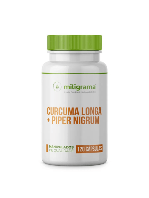 Curcuma Longa 300mg + Piper Nigrum 10mg: anti-inflamatório natural 120 Cápsulas