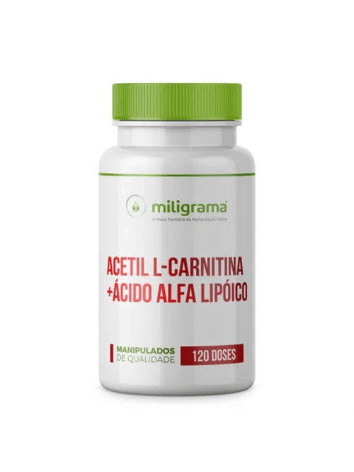 Acetil L-carnitina 500mg + Ácido Alfa Lipóico 200mg 120 Doses
