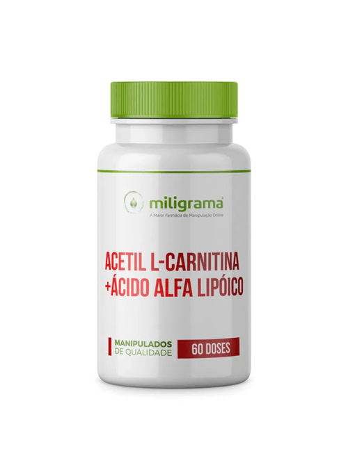 Acetil L-carnitina 500mg + Ácido Alfa Lipóico 200mg 60 Doses