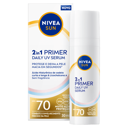 Nivea Sun 2 em 1 Primer Daily UV Sérum FPS 70 - 30ml