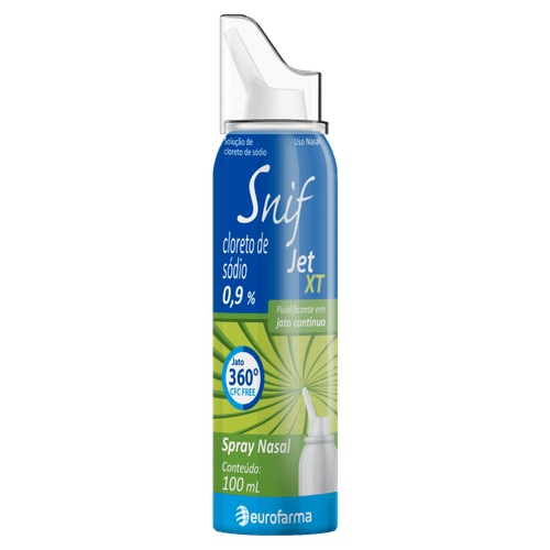 SNIF JET Spray Nasal 0,9% Cloreto de Sódio 100 ml Jato Contínuo 360° XT