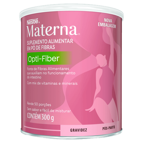 MATERNA Opti-Fiber Suplemento de Fibra em Pó 300g para Gestantes e Lactantes Sem Sabor