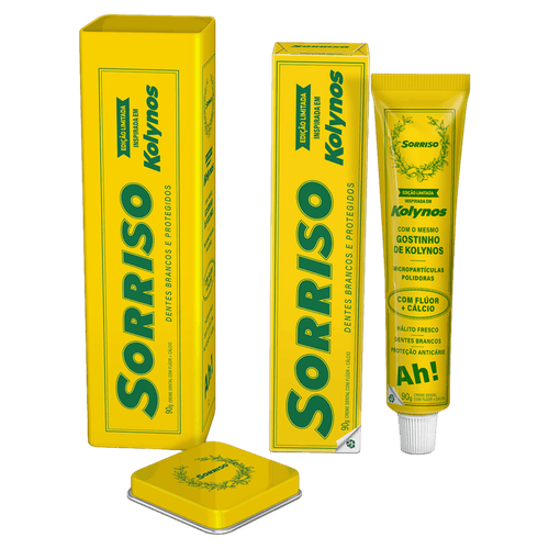 Sorriso Creme Dental Kolynos Edição Limitada 90g Flúor Cálcio Micropartículas Polidoras