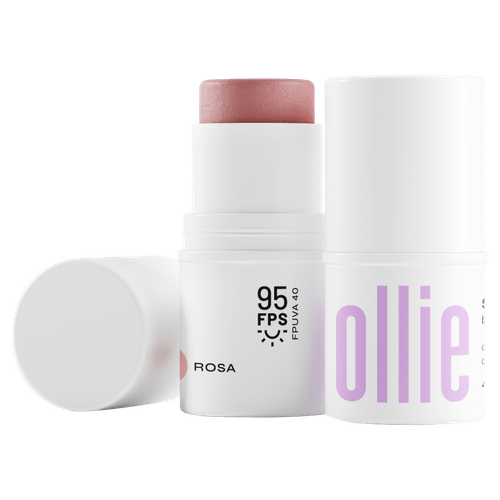 Bastão 3 em 1 FPS 95 Rosa 4,5g Batom Blush Sombra Cremoso Ollie