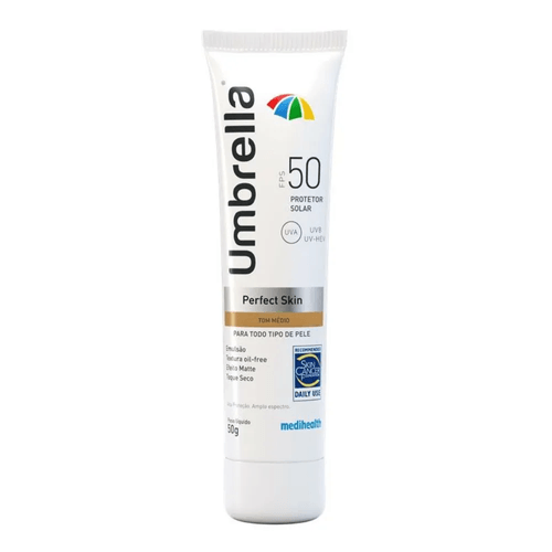 Protetor Solar Facial Umbrella Perfect Skin FPS 50 com Cor Escuro - 50g